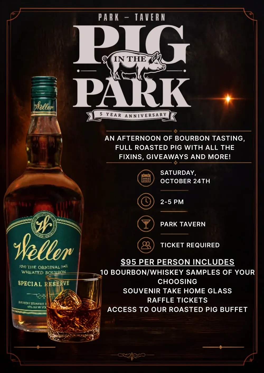 Pig in the Park poster, fifth anniversary, Saturday October 24, 2 to 5pm